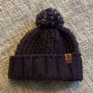 Cozy Purple Knit Pom-Pom Beanie The North Face